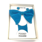 Sea blue velvet bow tie