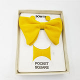 Yellow velvet bow tie